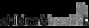 A black and white photo featuring the logo for children's health