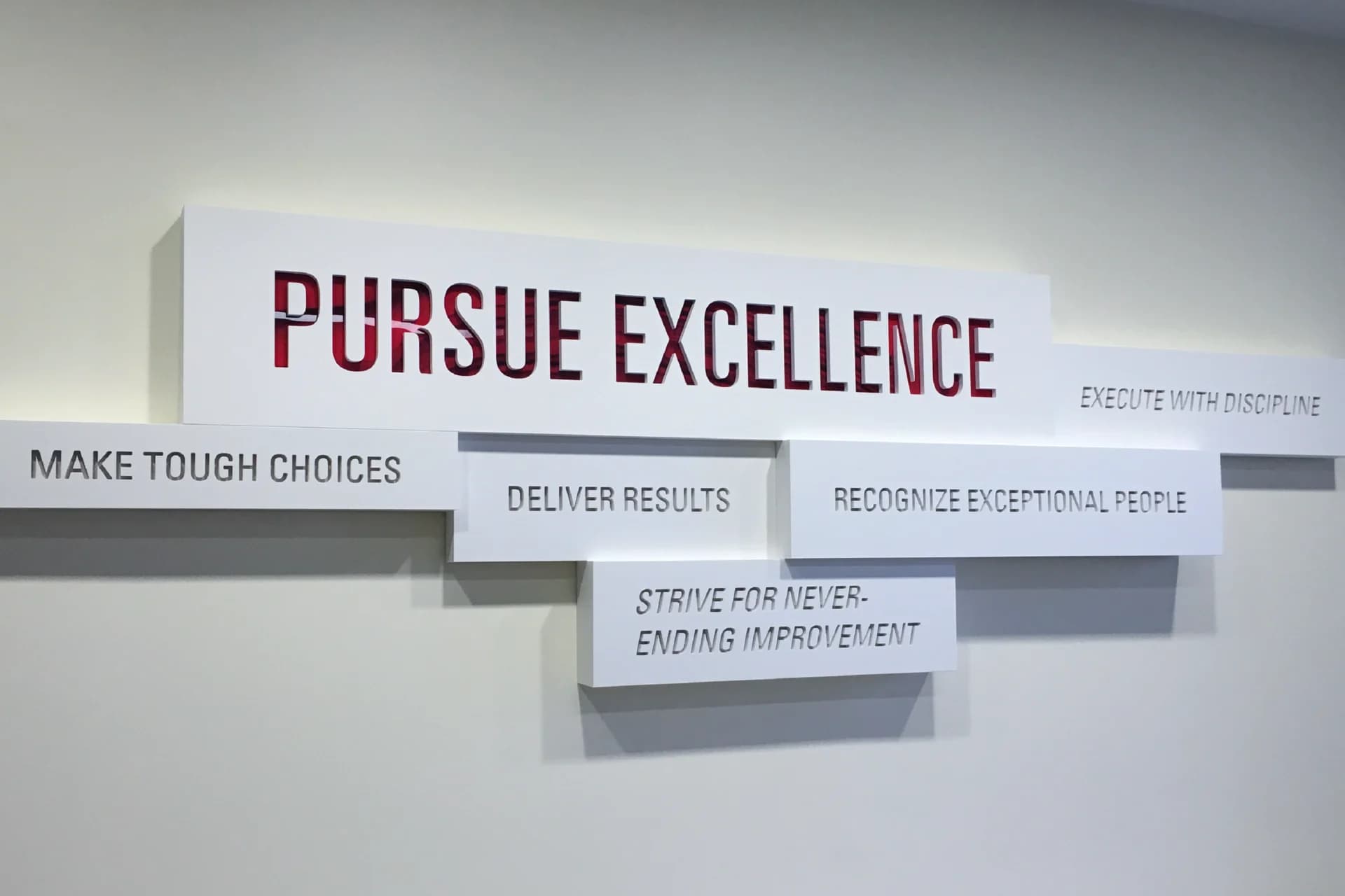 A motivational sign encouraging to pursue excellence and make tough choices