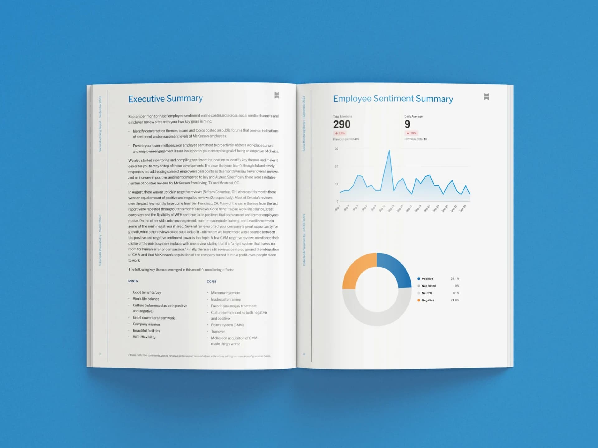 open book with a pie chart on it
