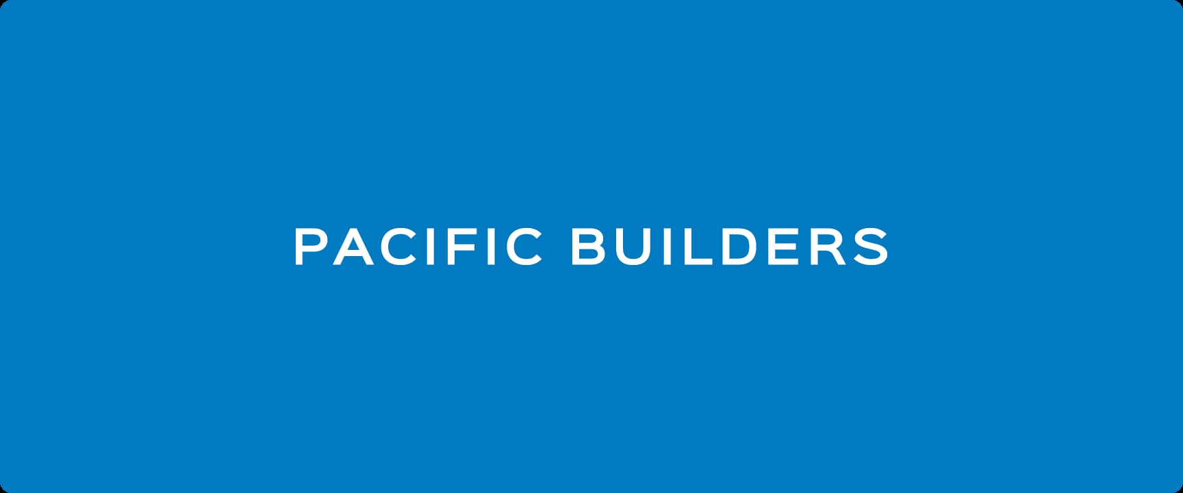 a blue background with the words pacific builders