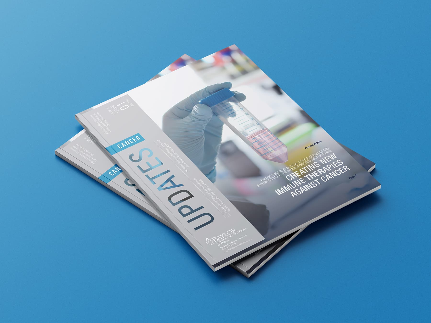 Three magazines stacked on top of each other