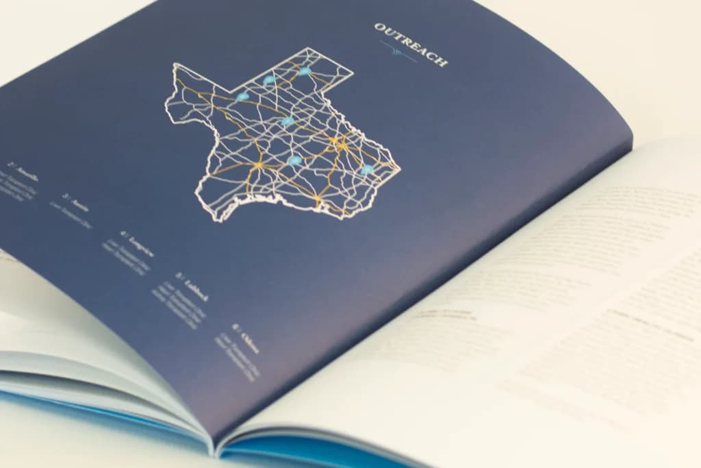 A book featuring a detailed map of the state of Minnesota