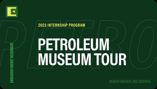 a tour of the petroleum museum with a green background and the words "petroleum museum
